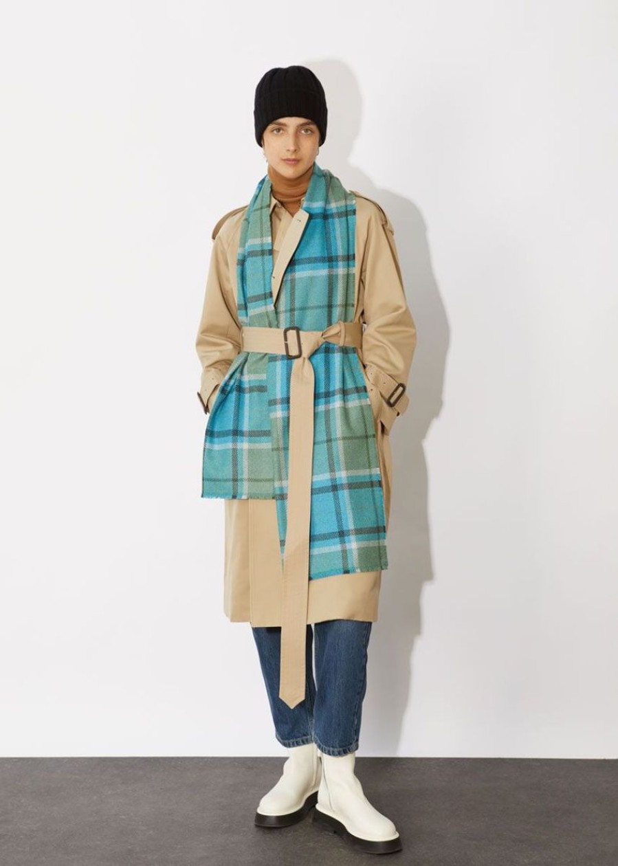 Women John Smedley | Tartan Scarf - Oversized - Merino Wool