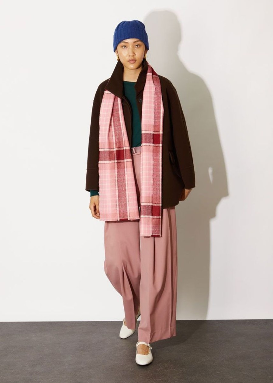 Women John Smedley | Tartan Scarf - Oversized - Merino Wool