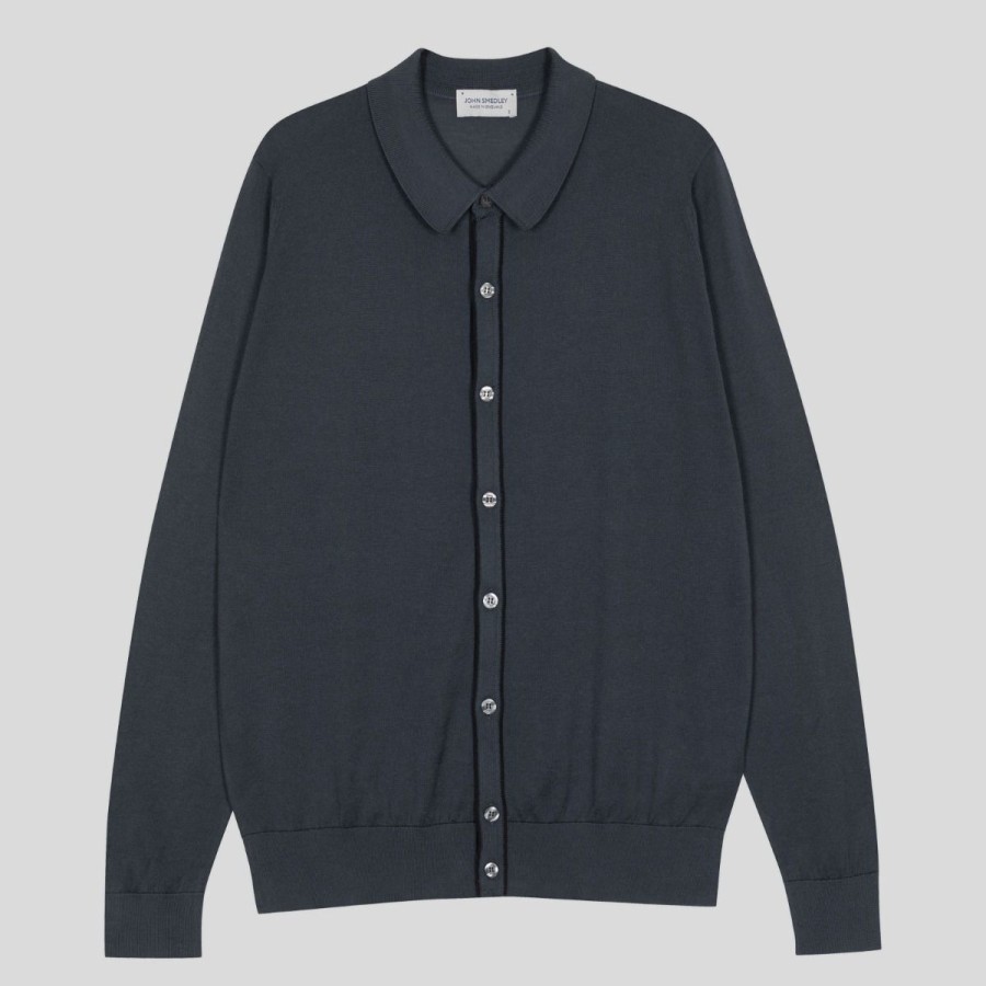 Men John Smedley Polo Shirts | Shadow - John Smedley'S Sea Island Cotton Shirt