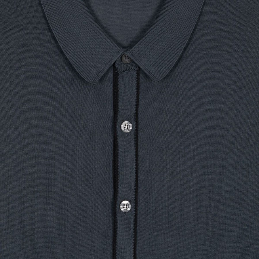 Men John Smedley Polo Shirts | Shadow - John Smedley'S Sea Island Cotton Shirt