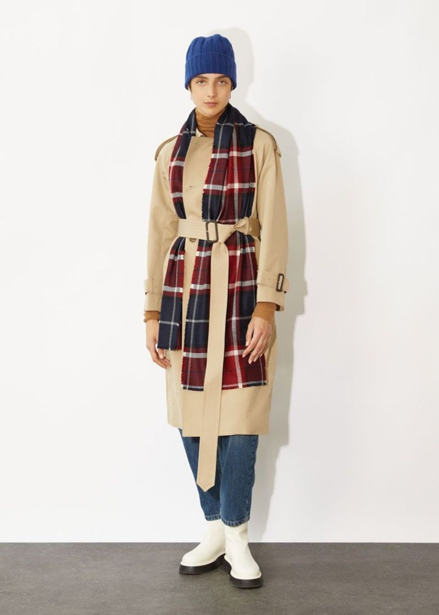 Women John Smedley | Tartan Scarf - Oversized - 100% Cashmere