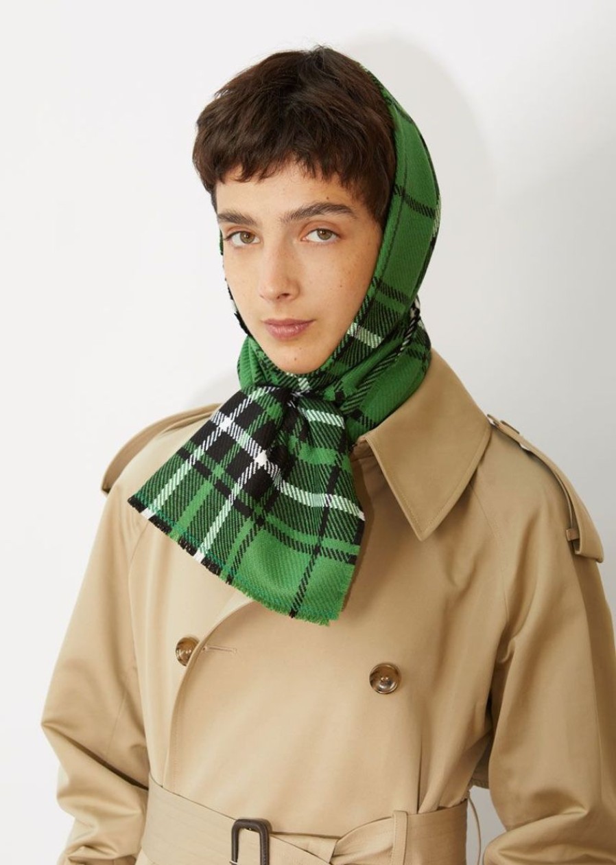 Women John Smedley | Maclean Of Duart Oversized Hunting Tartan Scarf - Merino Wool