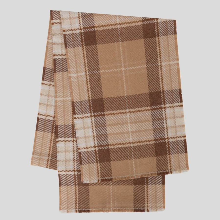 Women John Smedley | Tartan Scarf - Oversized - Merino Wool